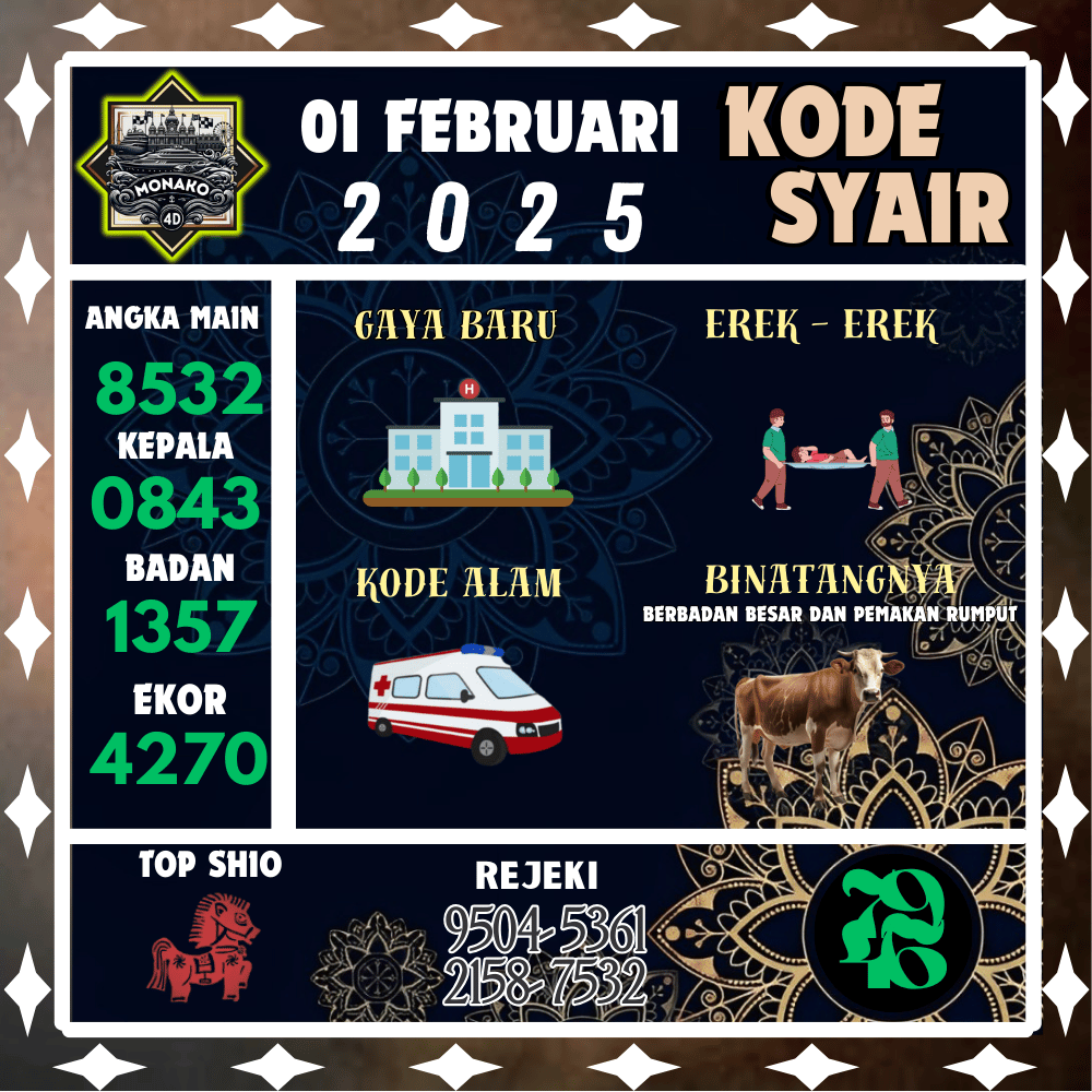 Kode Syair Monako4D Pools - Februari Pools
