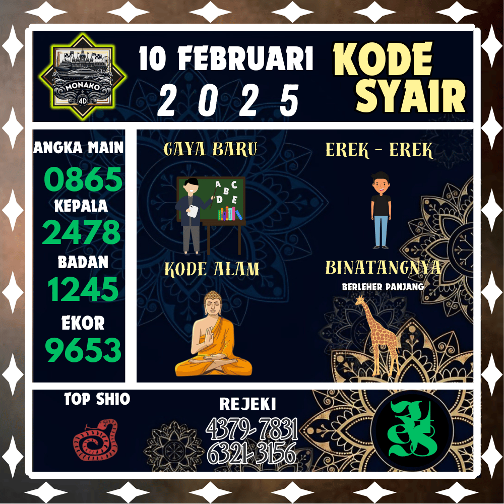 Kode Syair Monako4D Pools - Februari Pools
