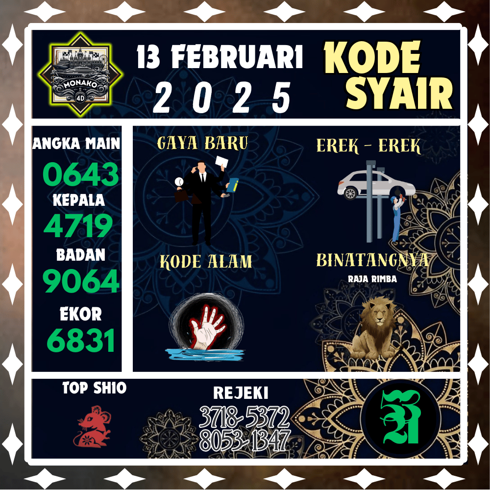 Kode Syair Monako4D Pools - Februari Pools
