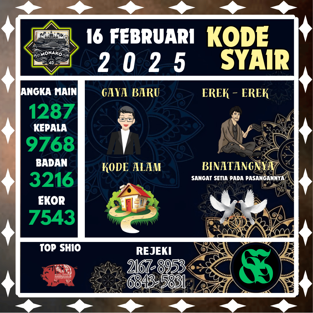 Kode Syair Monako4D Pools - Februari Pools
