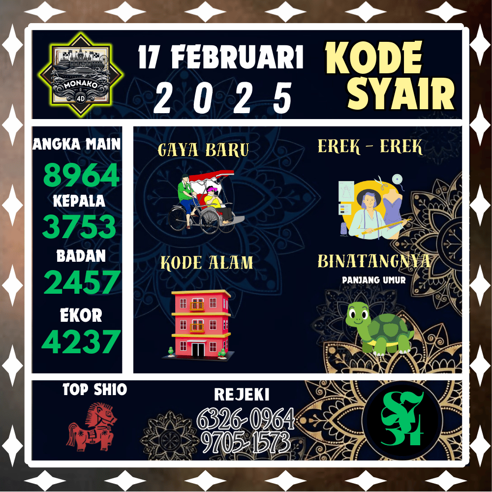 Kode Syair Monako4D Pools - Februari Pools
