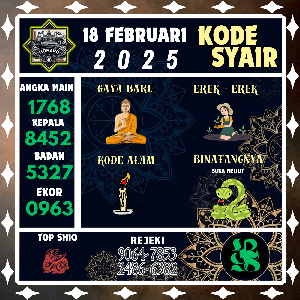 Kode Syair Monako4D Pools - Februari Pools
