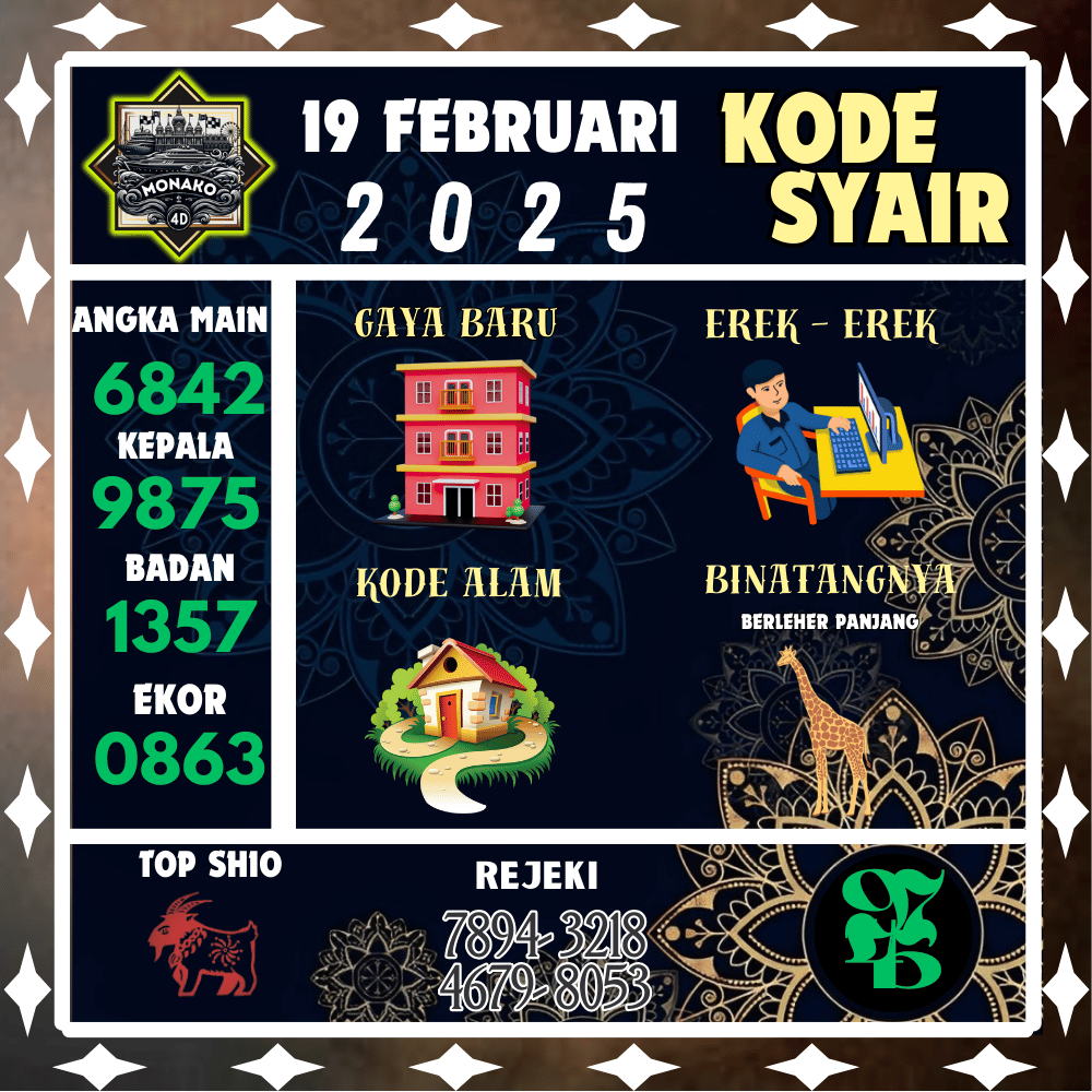 Kode Syair Monako4D Pools - Februari Pools
