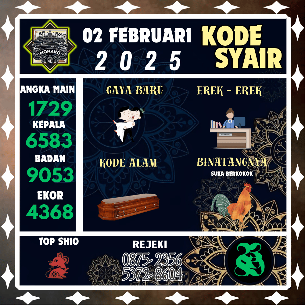 Kode Syair Monako4D Pools - Februari Pools
