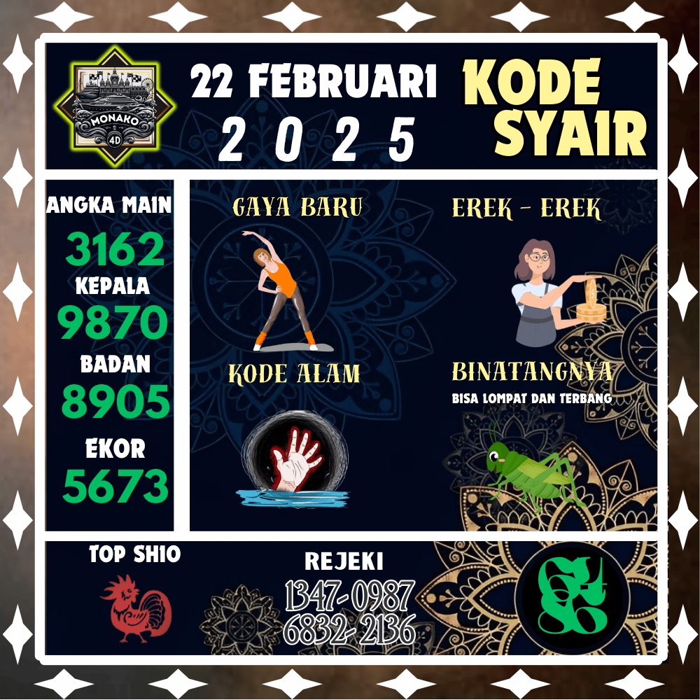 Kode Syair Monako4D Pools - Februari Pools
