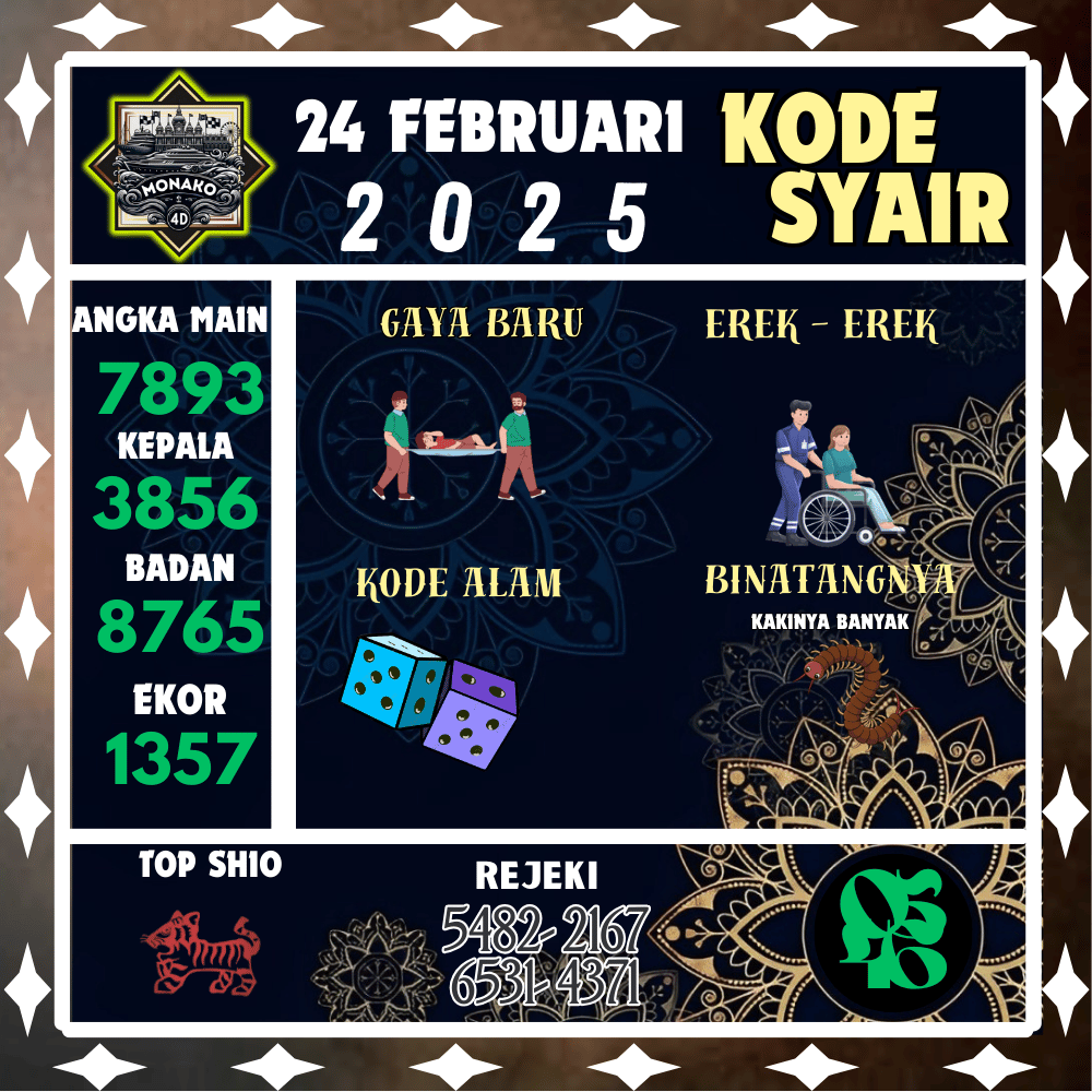 Kode Syair Monako4D Pools - Februari Pools
