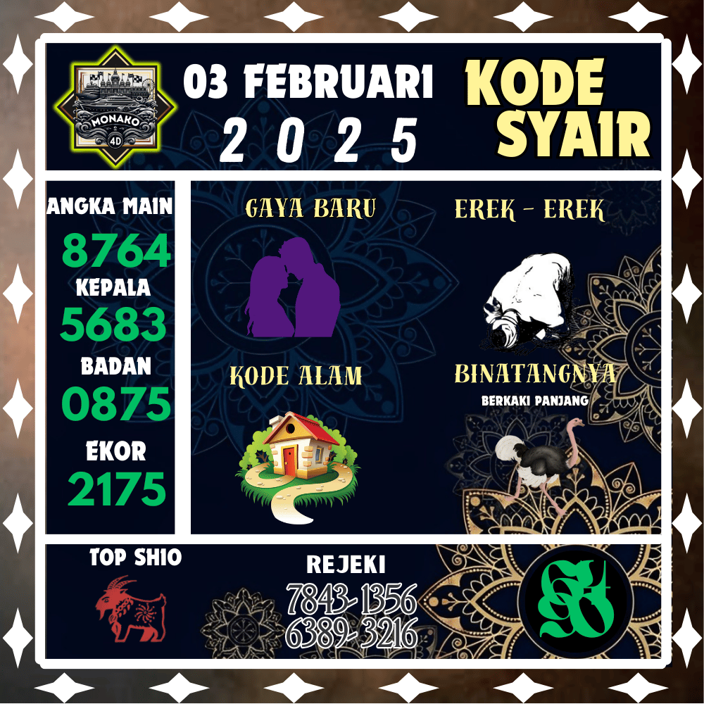 Kode Syair Monako4D Pools - Februari Pools
