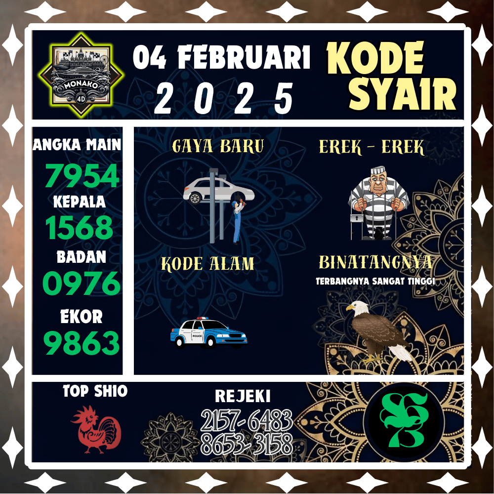 Kode Syair Monako4D Pools - Februari Pools
