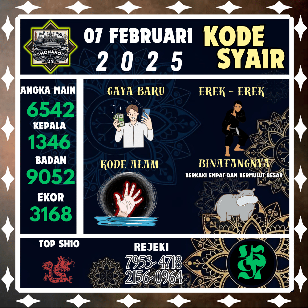 Kode Syair Monako4D Pools - Februari Pools
