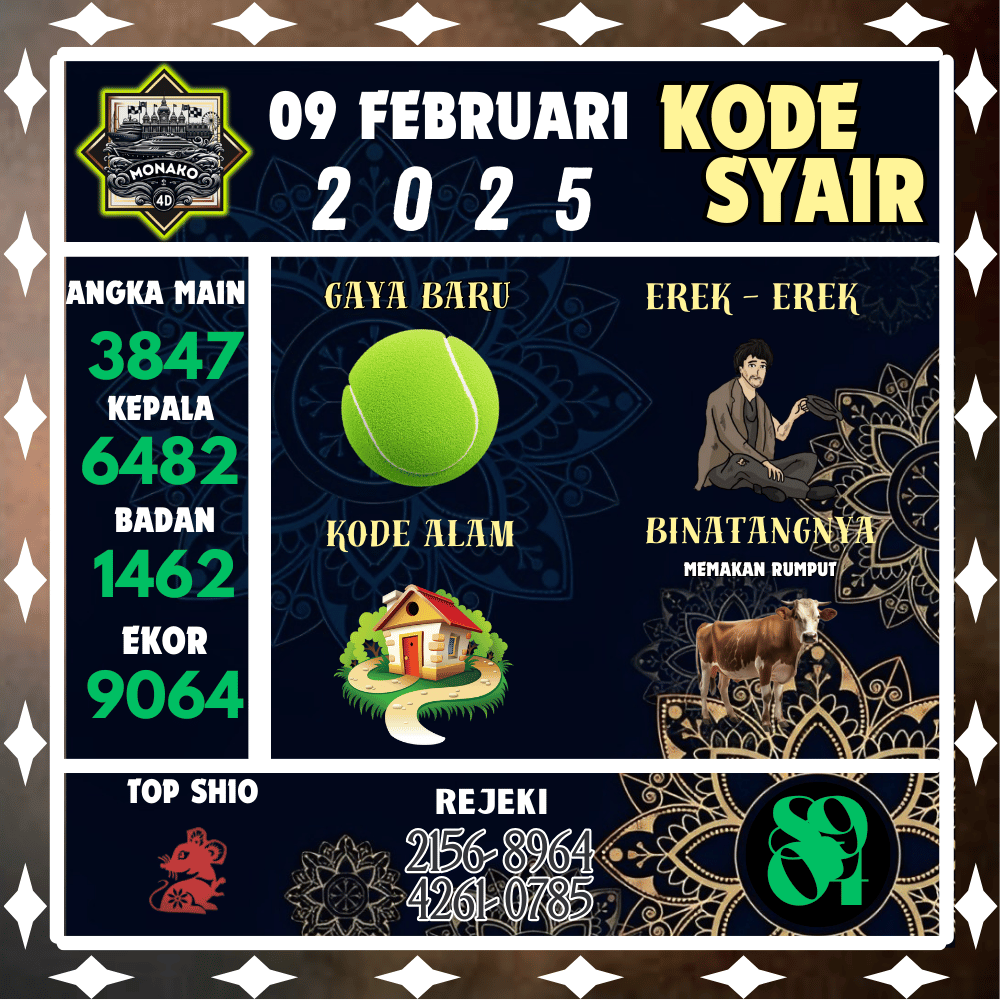 Kode Syair Monako4D Pools - Februari Pools
