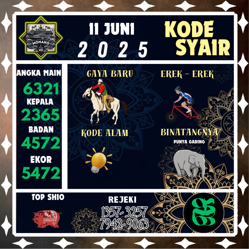 Kode Syair Monako4D Pools - Juni Pools 
