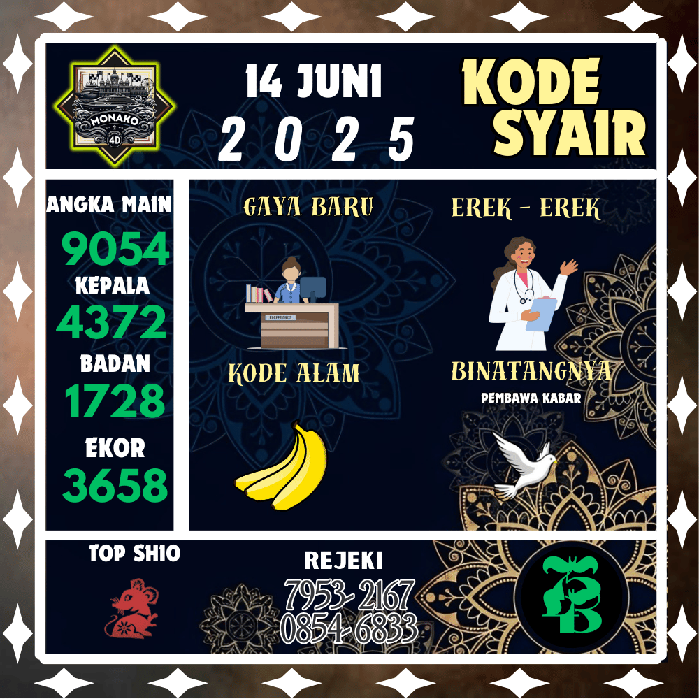 Kode Syair Monako4D Pools - Juni Pools 
