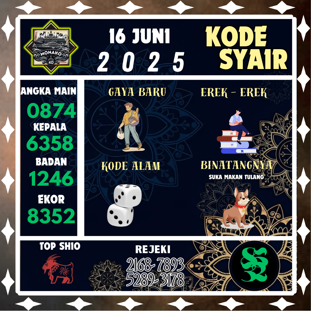 Kode Syair Monako4D Pools - Juni Pools 