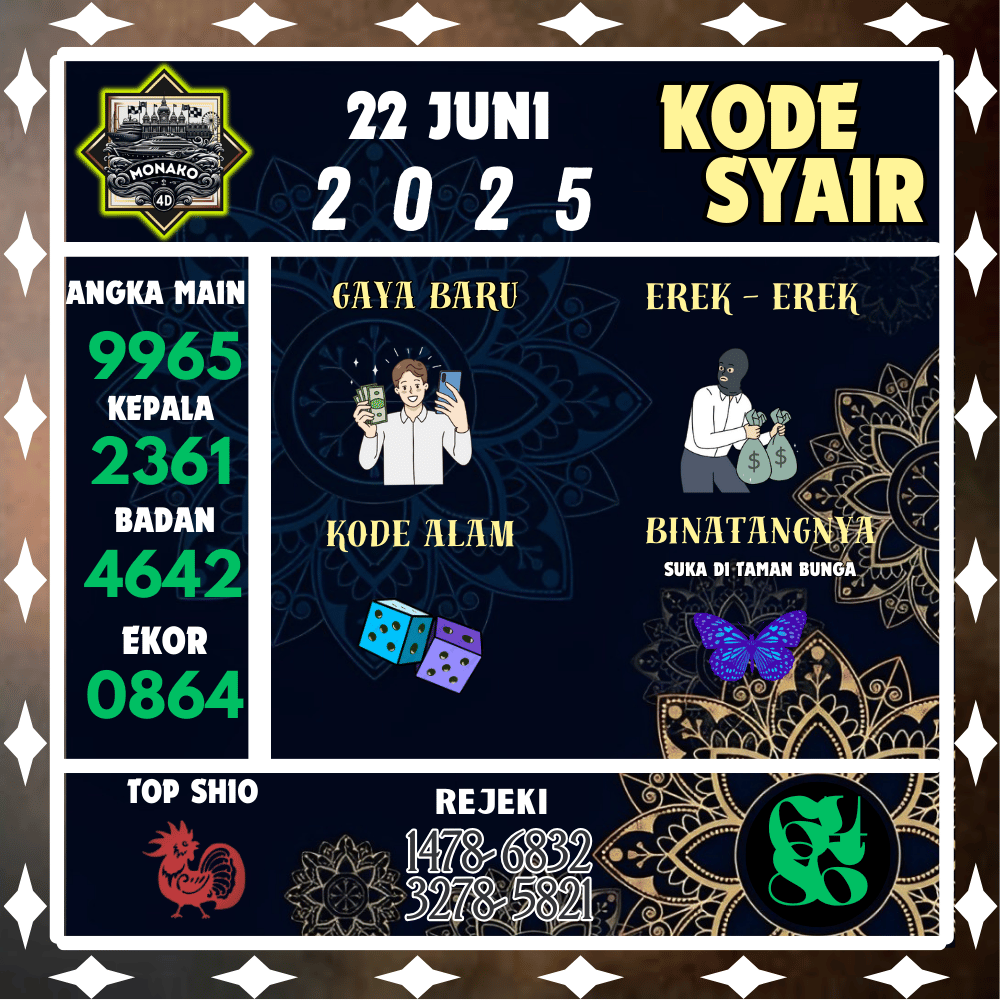 Kode Syair Monako4D Pools - Juni Pools 