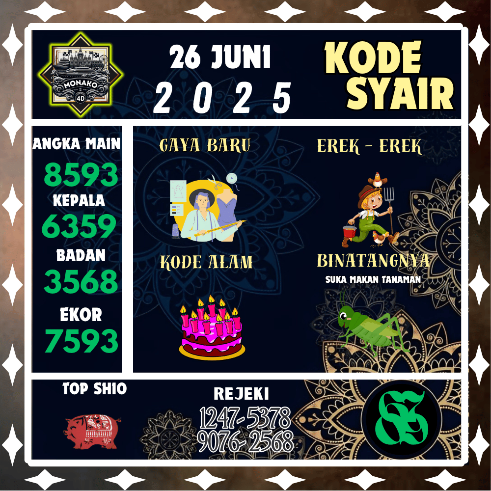 Kode Syair Monako4D Pools - Juni Pools 