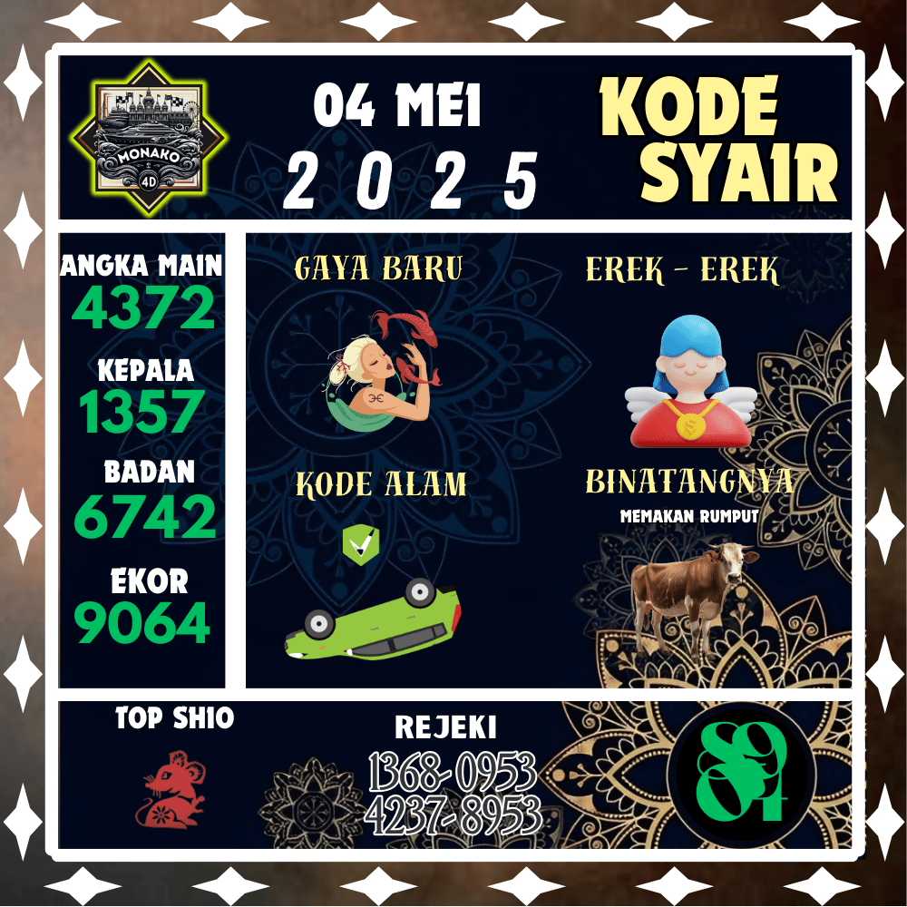 Kode Syair Monako4D Pools - Mei Pools 