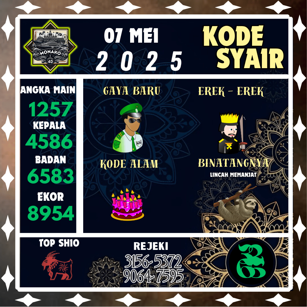 Kode Syair Monako4D Pools - Mei Pools 