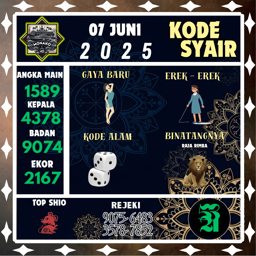 Kode Syair Monako4D Pools - Juni Pools 