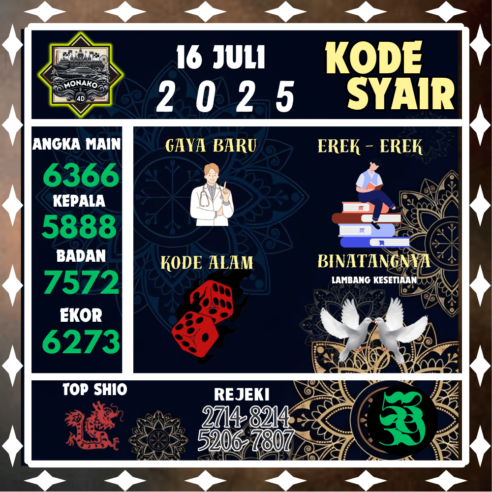 Kode Syair Monako4D Pools - Juli Pools 