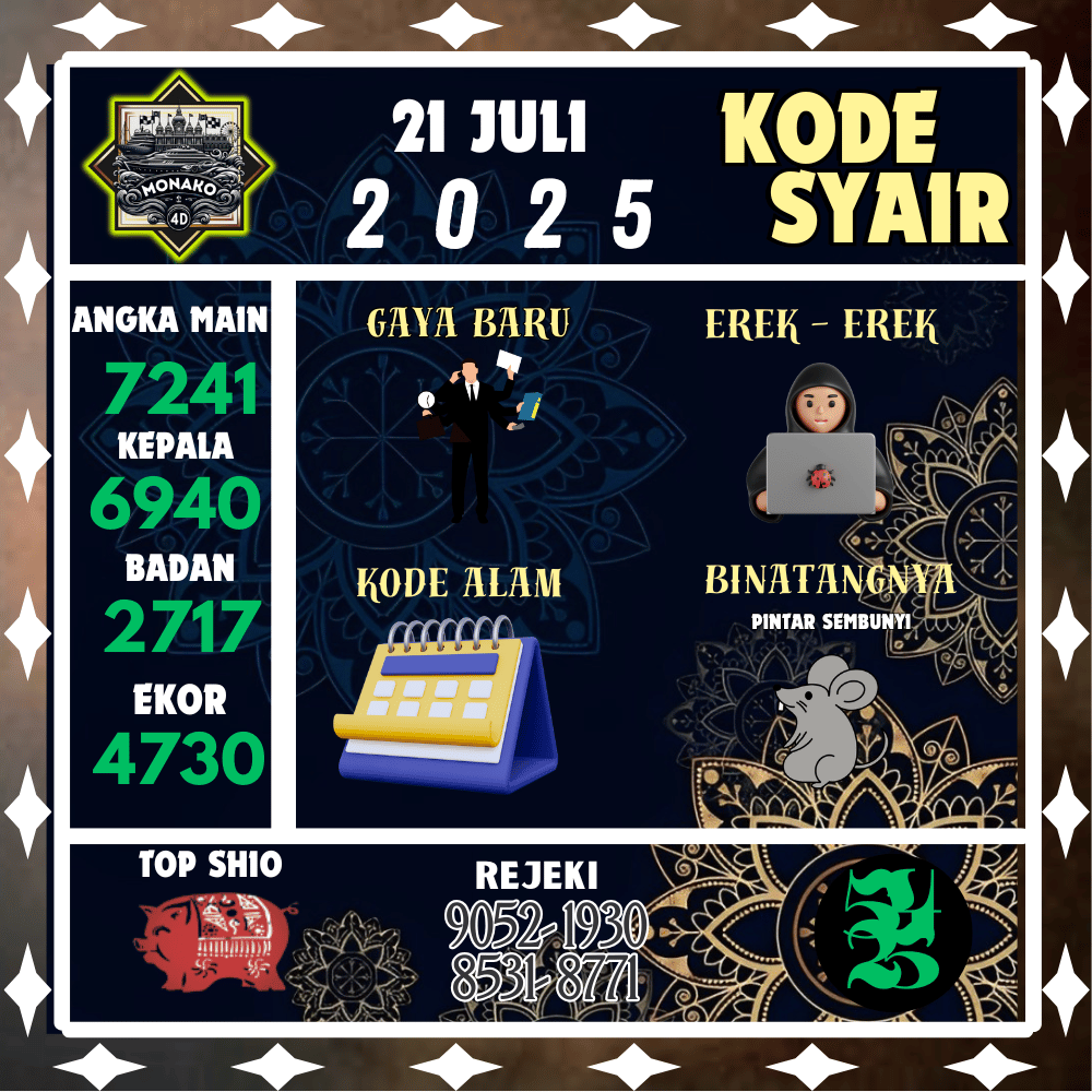 Kode Syair Monako4D Pools - Juli Pools 