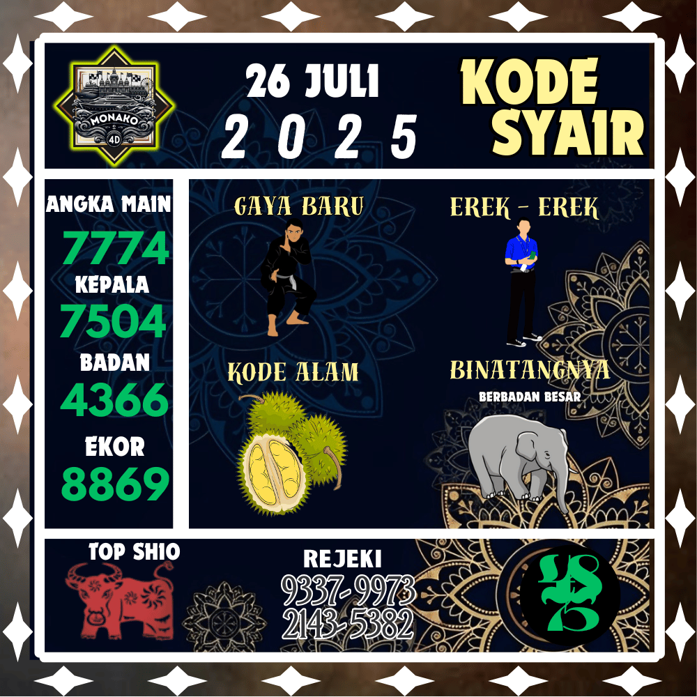 Kode Syair Monako4D Pools - Juli Pools 