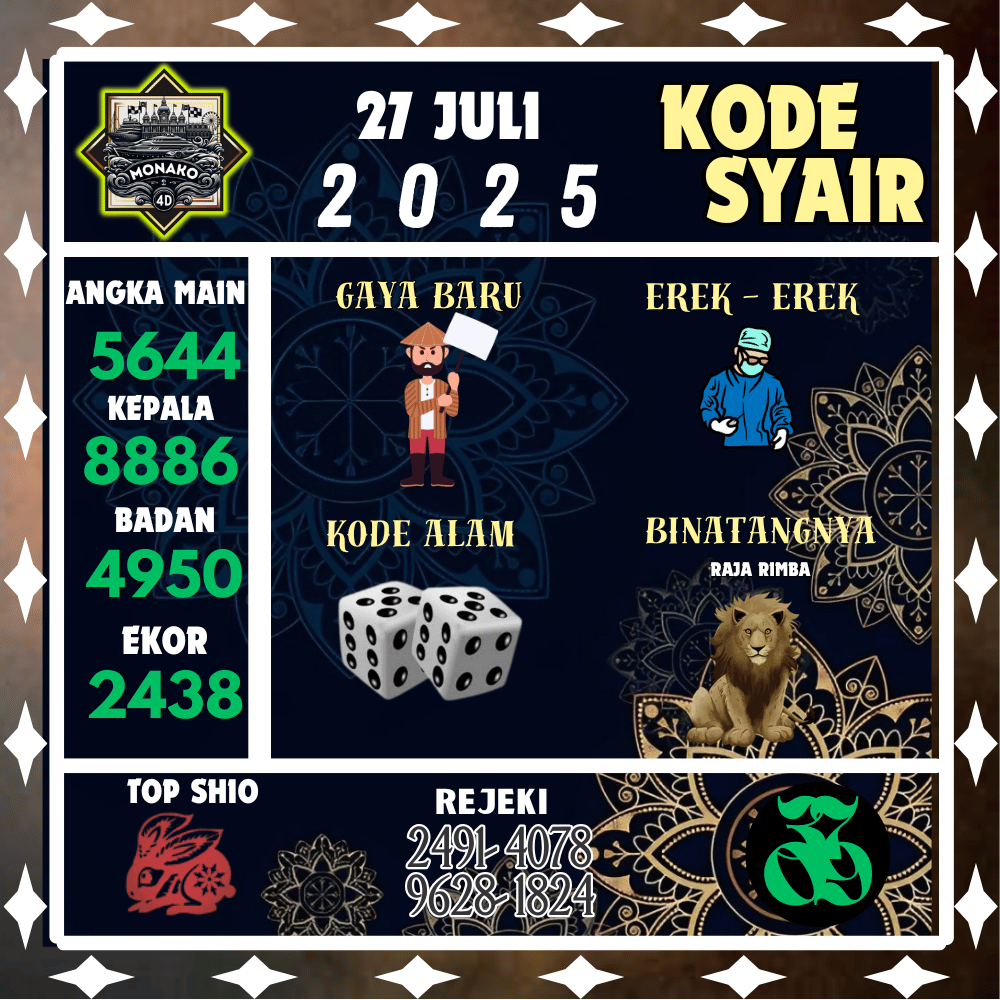 Kode Syair Monako4D Pools - Juli Pools 