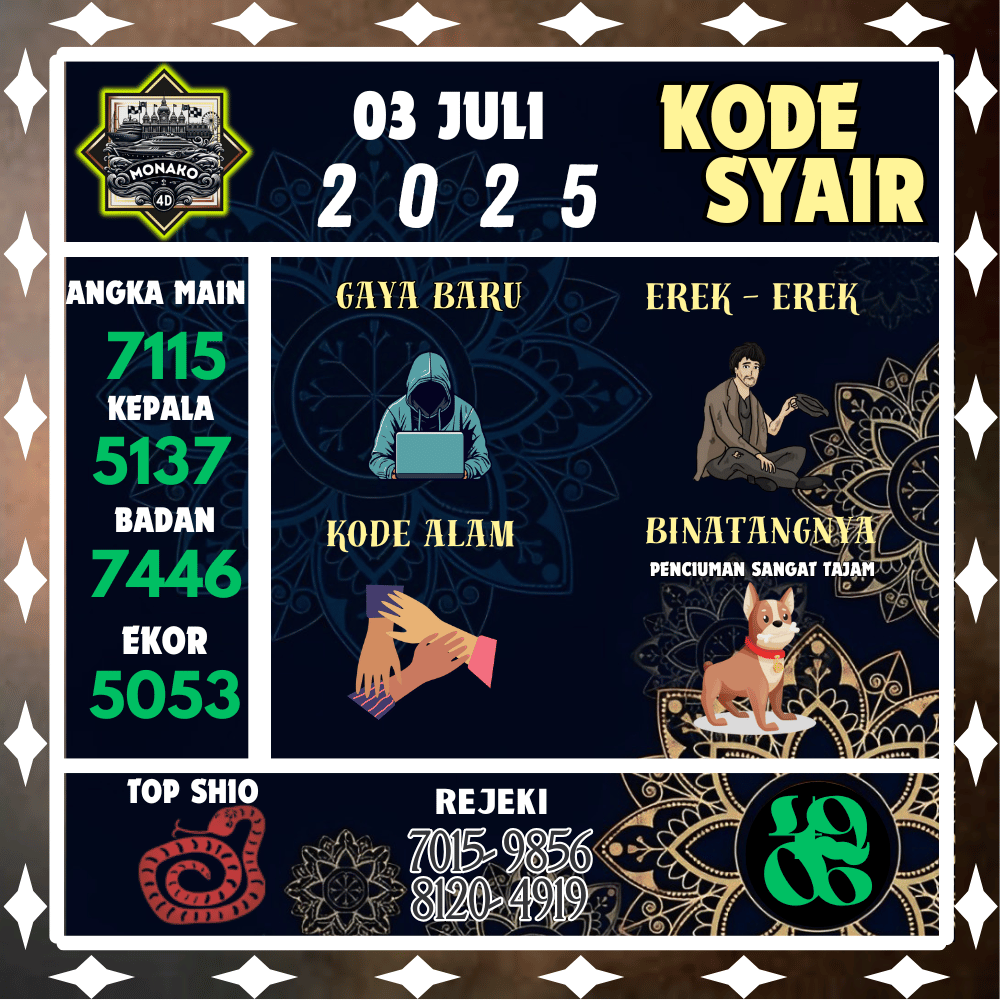 Kode Syair Monako4D Pools - Juli Pools 