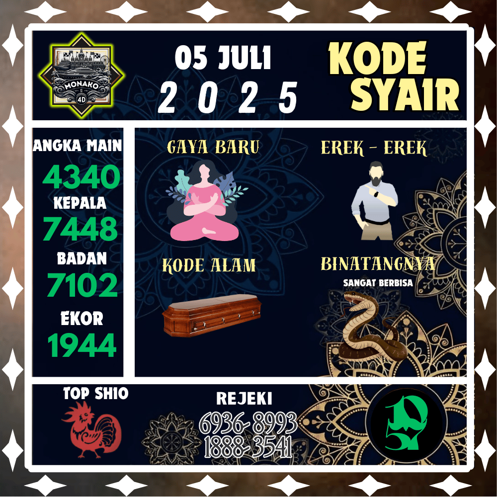 Kode Syair Monako4D Pools - Juli Pools 