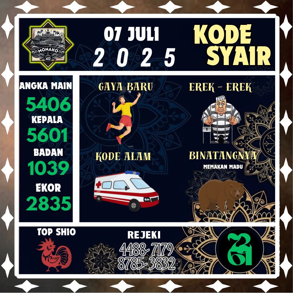 Kode Syair Monako4D Pools - Juli Pools 