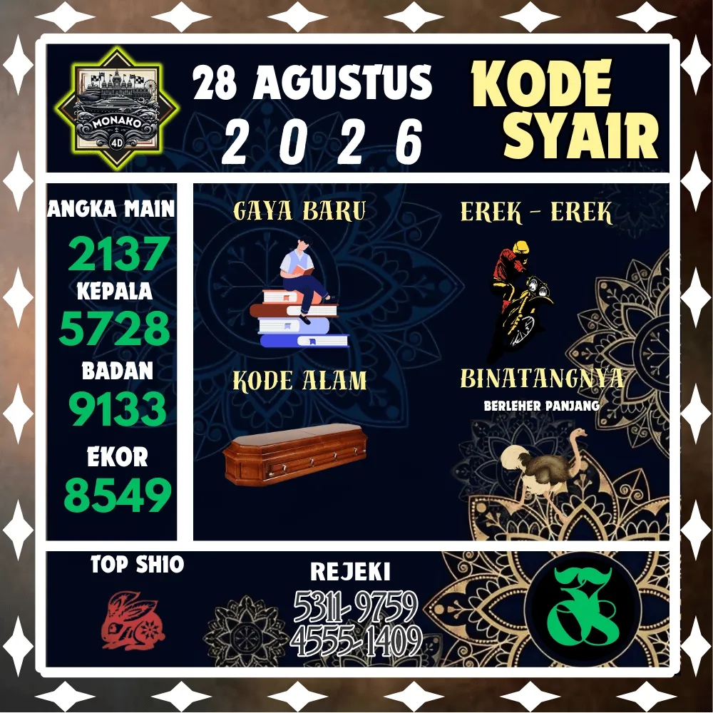 Kode Syair Monako4d Pools - Agustus 2026