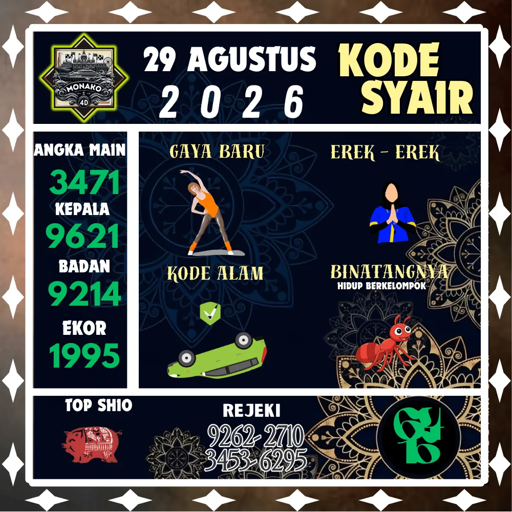 Kode Syair Monako4d Pools - Agustus 2026