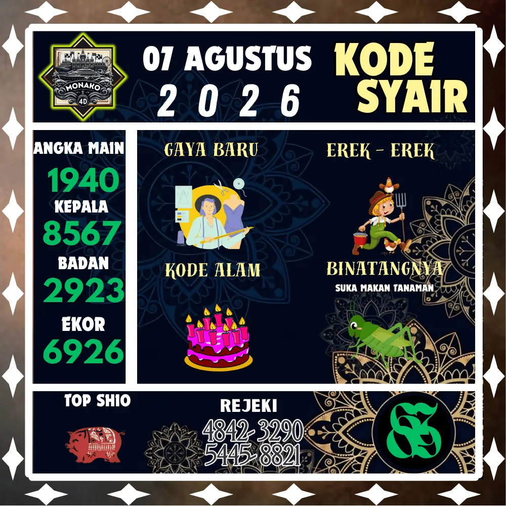 Kode Syair Monako4d Pools - Agustus 2026