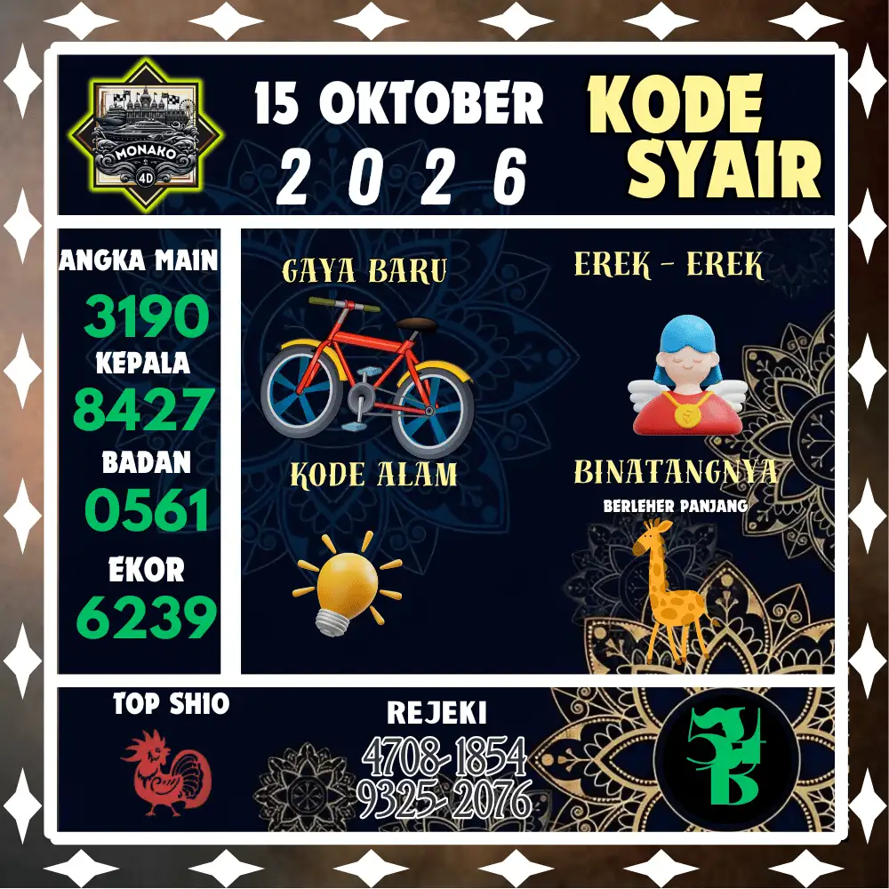 Kode Syair Monako4d  Pools - Oktober 2026
