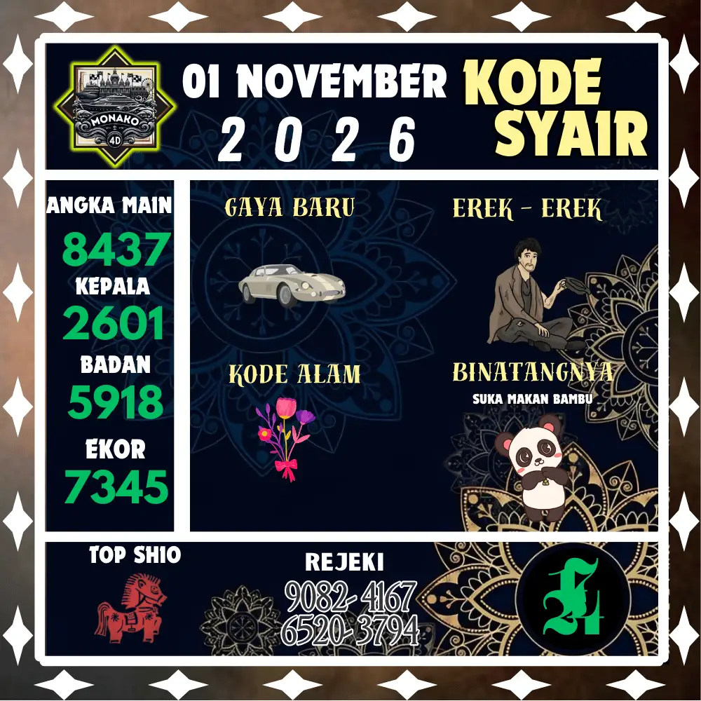 Kode Syair Monako4d  Pools - November 2026
