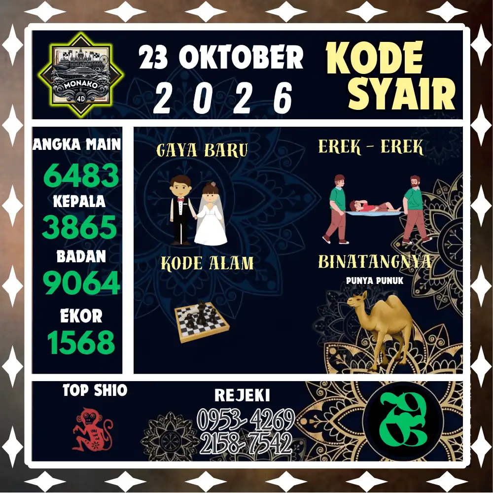 Kode Syair Monako4d  Pools - Oktober 2026
